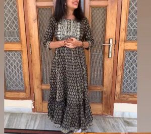 Elegant Black Printed Kurta Set