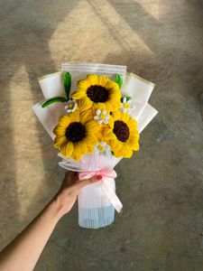 Handmade Crocheted Sunflower Bouquet