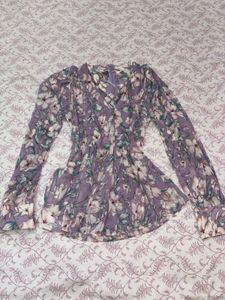 Purple Floral Long Sleeve Top💜