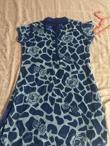 Blue Floral Print Tunic
