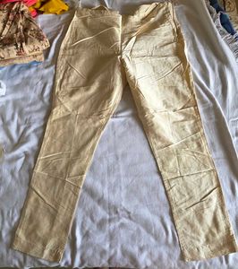Pure Silk Beige Pants