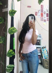 Light Pink Ribbed Knit Top