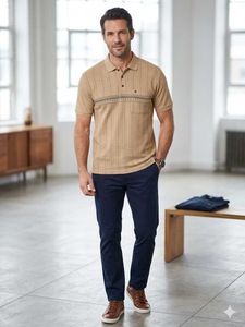 Classic Striped Polo Shirt