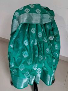 Teal Saree with Blouse