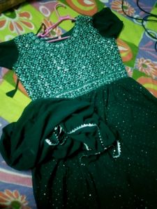 Embellished Teal Ethnic Gown