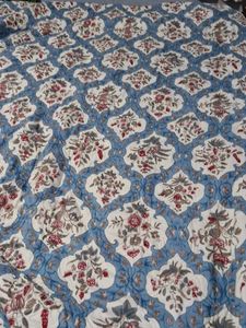 Blue Floral Bedspread