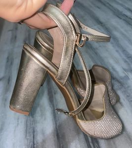 Sparkly Gold block heels Sandals