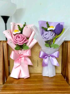 Handmade Crocheted Flower Bouquets