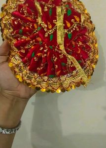 Red &amp; Gold Embroidered Dress