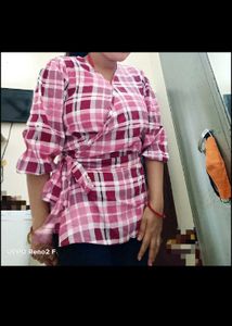 Chic Plaid Wrap Top