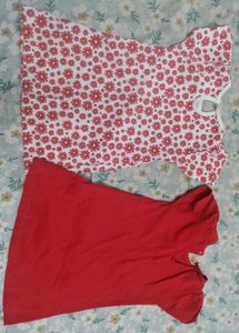 2 Girls Dresses - Red &amp; Floral