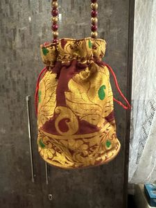 Designer Brocade Potli Bag Festive Statement Pie