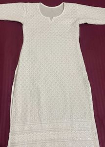 Elegant White Sequin Kurta