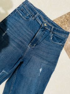 Flared Dark Wash Denim Jeans
