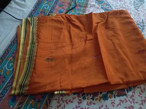 Orange festive Saree