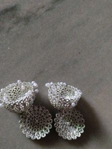 Stunning Jhumka Earrings with Rhinestones