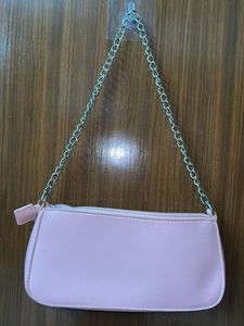 miniso  Pink Shoulder Bag with Chain