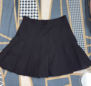 Black Pleated Mini Skirt