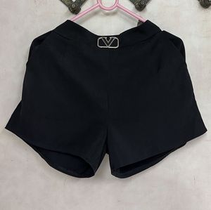 Stylish Black Shorts with Designer Buckle