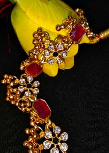 Elegant Gold Plated Kundan Necklace Set