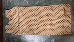 Beige/Green Block Print Sleeveless Kurta