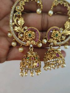 Exquisite Gold Jhumka Earrings