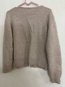 Beige Knit Cardigan