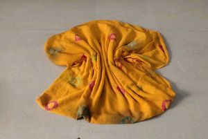 yellow chiffon saree