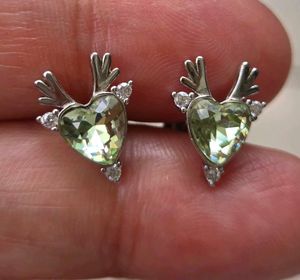 Unique Seafoam green Heart studs SS925