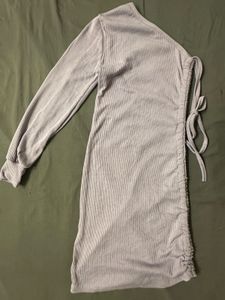 Shoulder Ribbed Mini Dres