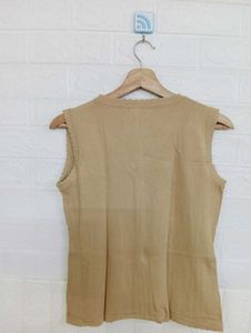 Sleeveless Button-Down Top