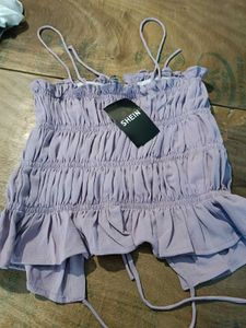 SHEIN Ruched Crop Top