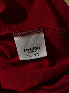 Wine Red Fitted Basic Tee