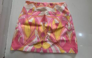 Retro Print Mini Skirt