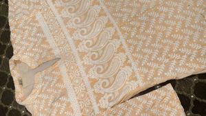 🔥🔥 Peach Chikankari Kurta Set