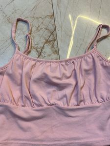 Cute Pink Spaghetti Strap Crop Top