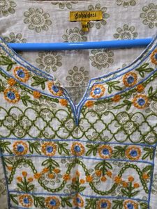 Global Desi Embroidered Cotton Kurta