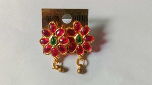 Red &amp; Green Flower Earrings
