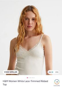H&amp;M Lace Trim Ribbed Cami Top