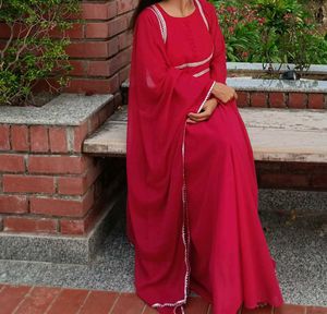 Elegant Magenta Kurta Set with Dupatta