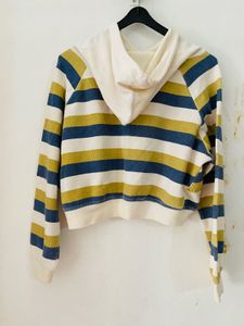 Striped Cropped Hoodie