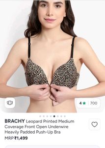 Leopard Print Push-Up Bra removble strap