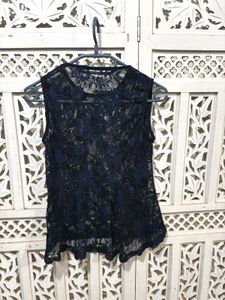 💝Navy Lace Sleeveless Top C
