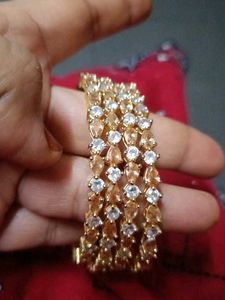 Gold Plated Ad Bangle Set