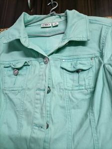 Denim Jacket Mint Green