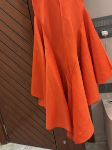 Vibrant Orange Embellished Dress
