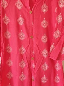 ‼️Price Drop‼️Pink Printed Kurta