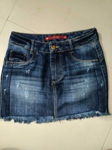 Denim Mini Skirt Like New Condition Size 28-30
