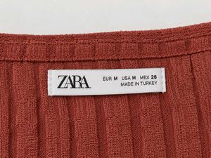 Zara Twisted Front Crop Top Burnt Orange