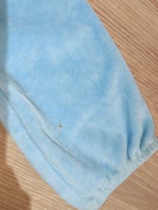 Baby Blue Velvet Romper